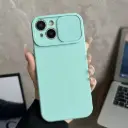 Funda de teléfono de silicona con protección de cámara deslizante para iPhone 11/11 pro